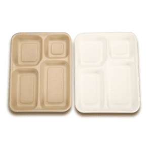 Sugarcane Trays / Deep Tray 4-Compartment