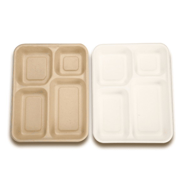 Sugarcane Trays / Deep Tray 4-Compartment