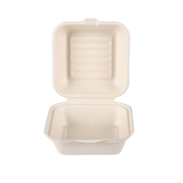 Sugarcane Clamshell Boxes / One-Compartment Hamburger Box