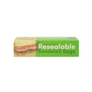 Produce & Meat Compostable Storage Bags - Reusable Sandwich Zip-lock Bag