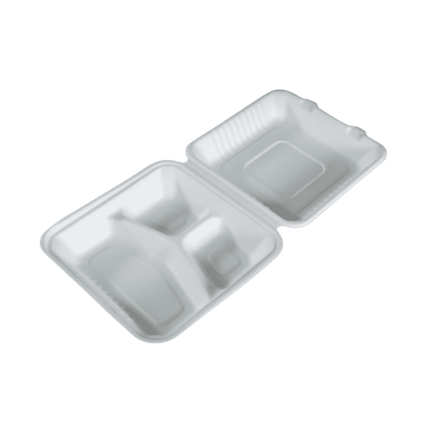 3 Compartment Clamshell Box /disposable food containers