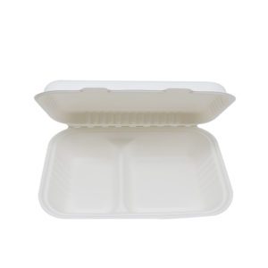 Clamshell Box 2-Compartment / disposable food containers