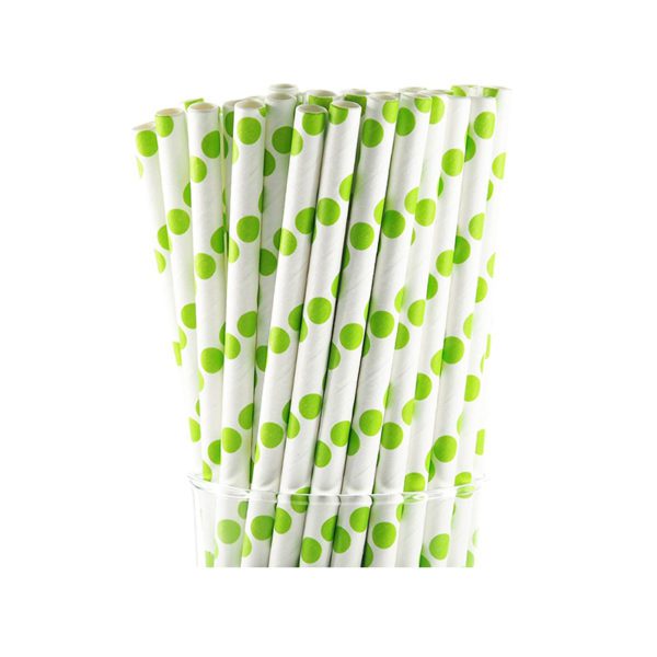 Flexible Paper Straws White / Kraft / Striped